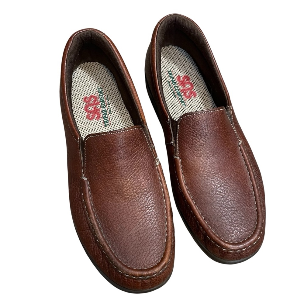 SAS Twin Mulch Women's Shoes Slip On Loafer Comfort Shoes 7.5M Brown Leather